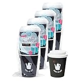 【Amazon.co.jp 限定】 ストリックスデザイン 紙コップ HOT&ICE ウェービーカップ 8オンス 24個 (6個 ×4セット) 蓋つき エンボス 厚手 断熱 SD-072