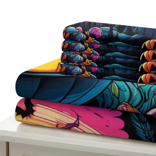 Housse de couette citrouille Halloween pour chambre d'enfant et ado