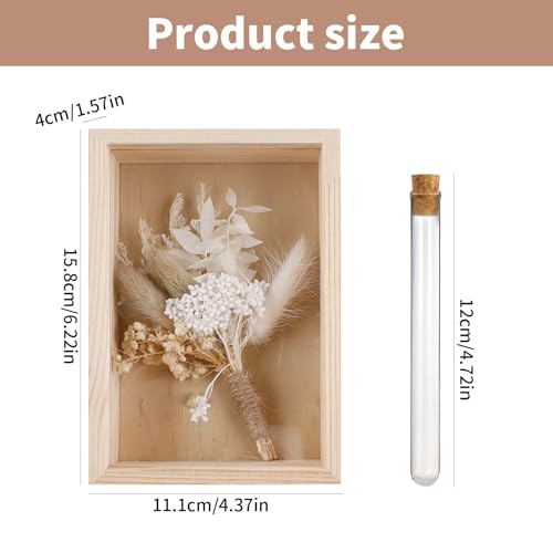 Geldcadeau, bruiloft, huwelijkscadeau voor bruidspaar, huwelijkscadeau, geldset inclusief gedroogde bloemen, reageerbuisje, houten doos, geldgeschenken voor bruidspaars, Mr en Mrs, - Afbeelding 3