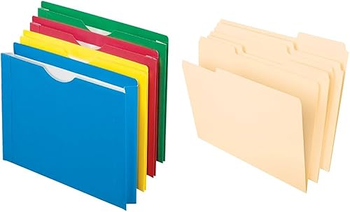 Pendaflex Chaqueta de archivo reforzada de color, chaqueta expandible de 2 pulgadas, tamaño carta, colores surtidos, paquete de 8 (12003EE) y