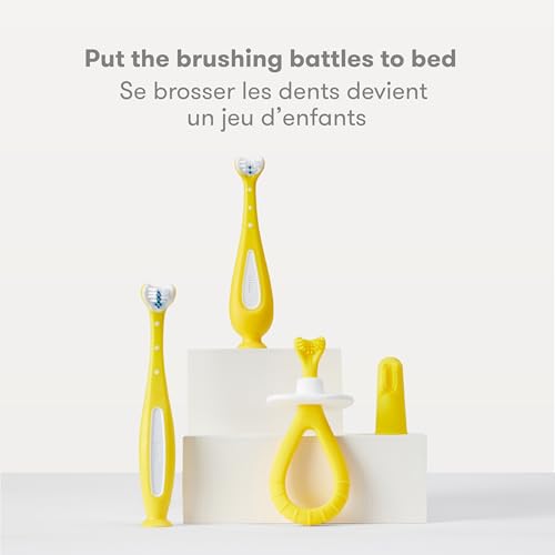 Image of Frida Baby Training Toothbrush for Babies with Soft Silicone Bristles, Yellow 1 Count(Pack of 12)