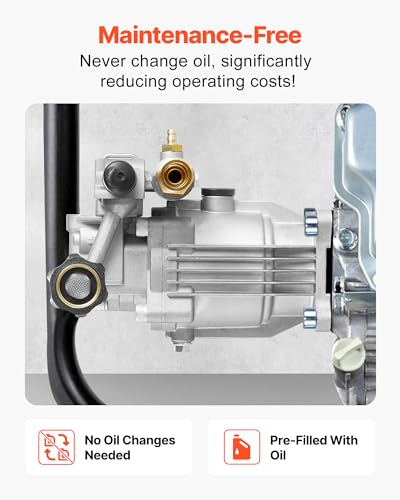 Image of VEVOR Pressure Washer Pump, 3 /4 inch Shaft Horizontal, 3100 PSI, 2.35 GPM, Replacement Power Washer Pumps Kit with Hardware and Siphon Tube, Compatible with Simpson, Honda, Troy-Bilt, Generac and Delta