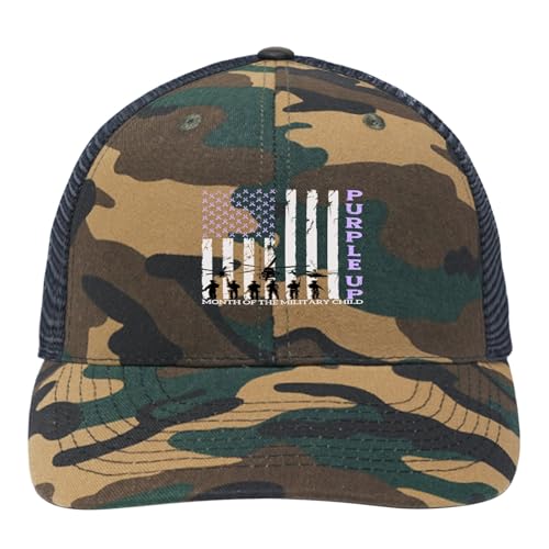 Purples Up for Militarys Kids Flag Militarys Child Month Hiking Hats for Women Cool Hats