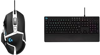 Logitech G502 HERO High Performance Gaming Mouse Special Edition - Black/White & 213 Prodigy Gaming Keyboard, LIGHTSYNC RGB Backlit Keys, QWERTY UK Layout - Black