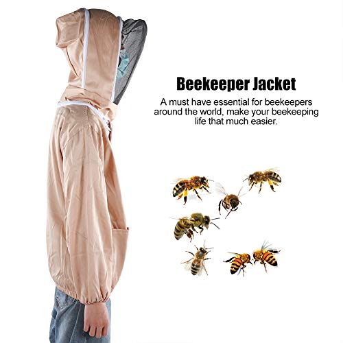 evhooe Traje de véu de apicultura ao ar livre, jaqueta protetora para apicultura, suprimentos para a