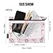 KICPOAY Pencil Pouch for 3 Ring Binder Coquette Pink Bow 2 Pack Clear Window Pencil Bags with Zipper Pencil Case