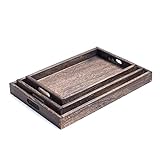 Hölzerne Dinnerplatte 3-teilig Set Lebensmittelbox Frühstücksscheibe Rechteckige Retro Kaffeetablett Haushalt Tee Tablett Wasser Tasse Untertasse Saucer Fruchttablett