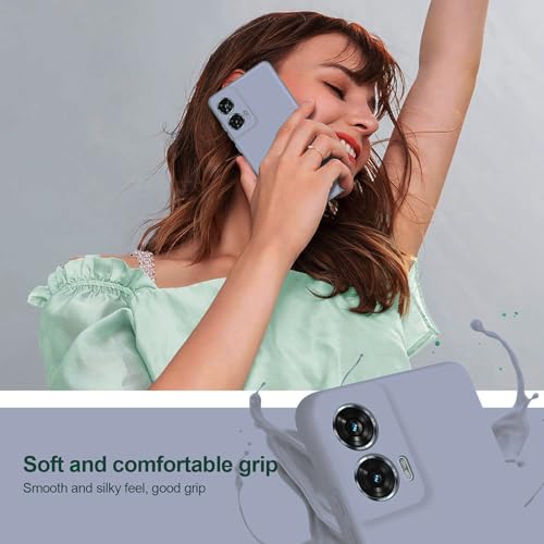 Image of DIZORO Microfiber Candy Case for Motorola Edge 50 Fusion Smooth Touch Cushion Liquid Soft Silicone Gel Rubber Phone Cases Non-Slip Full Body Protective Shockproof Back Cover case Lavender Grey