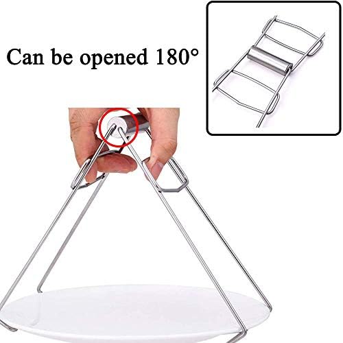 2 Pcs Stainless Steel Hot Bowl Clip Multifunction Hot Dish Lifter Microwave Oven Anti-scalding Clip Foldable Bowl Clip Cooking Tool for Kitchen