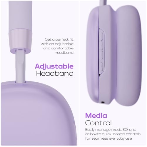 Image of Zebronics Silencio 200T Wireless Headphones, Hybrid ANC 48dB, Upto 100Hrs Playback, 40mm Drivers, Dual Mic ENC, BT v6.0, Gaming Mode, Dual Pairing, Touch Controls, App Support, AUX (Purple)