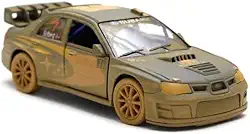 Miniatura Carrinho de ferro Subaru Impreza Rally Metal 1/36 Coleção Kinsmart (marrom)