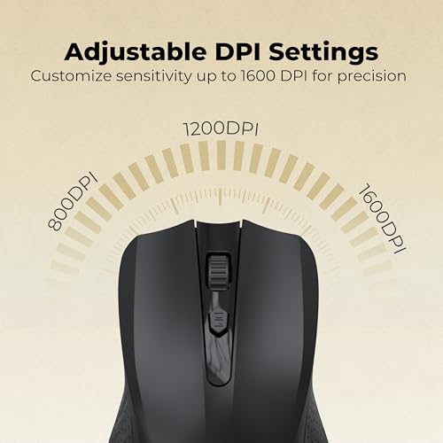 Image of Geonix Nimbus 05 Optical Wireless Mouse | 2.4GHz Wireless | Nano Receiver| 3 DPI Modes | 10m Range | High Precision Tracking | 4 Buttons