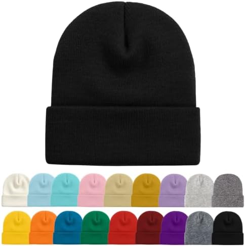 ZOORON Beanie for Women Men Ski Watch Cap Cuffed Plain Skull Knit Hat Soft Fisherman Winter Hat