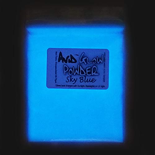 THE AVID COLORIST-Blue Glow Powder- Neutral in Daylight/Sky Blue Glow in Dark- 1oz (30g) Glow in The Dark Pigment Powder for Resin, Slime, Nail Polish, Paints, Coatings, Acrylic Powder