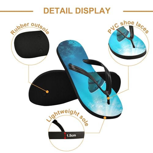 Burbuja Shark Swimming Flip Flops for Women Men, Soft Thong Sandals Rubber Slippers for Pool Beach Essentials3