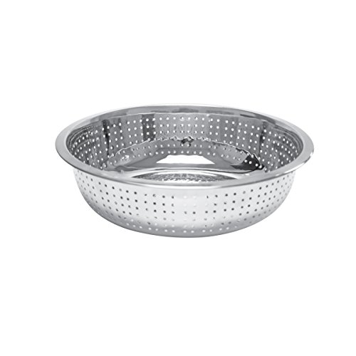 Thunder Group 13" stainless steel colanders with 4.5 millimeter holes, comes in each