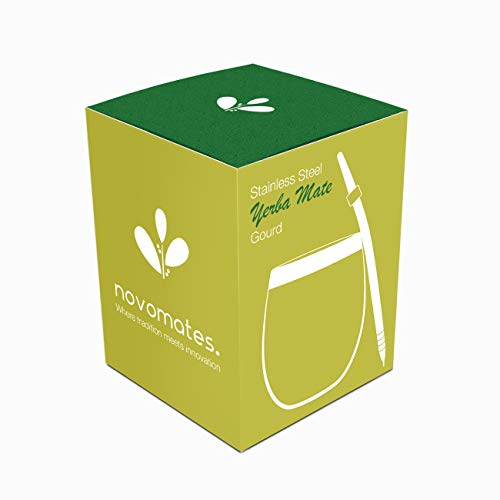 Novomates Yerba Mate Becher aus doppelwandigem Edelstahl, 237 ml