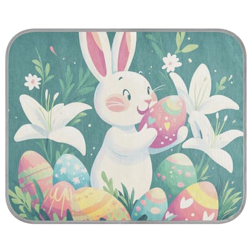 siphylline Cartoon Easter Cute Bunny Colorful Easter Egg Summer Pets Cooling Self Cooling cat beds for Indoor Cats for Doggy Indoors pet Summer Manta Fria para Perros S