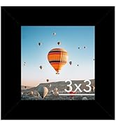 JCJMY 3x3 Picture Frame Black for Tabletop, 3 x 3 Square Photo Frame with Shatter Resistant Plexi...
