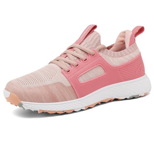 DARIBOM Womens Golf Shoes Fashion Non Slip Sneakers Comfortable Spikeless Lightweight Professional Outdoor Golf Footwear for Women