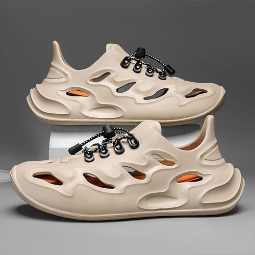 Men's Comfortable Sole Non Slip Slippers Suitable for Indoor/Outdoor, Beach Gym Travel Adjustable Sandals(Khaki,8.5)2