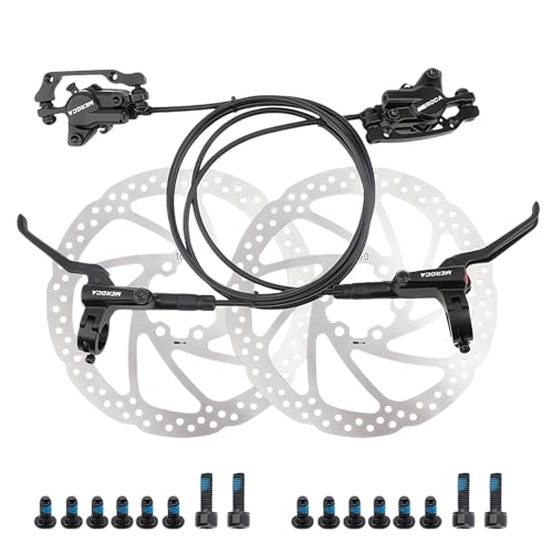 Juego de frenos de disco hidráulicos de aleación de aluminio para bicicleta de montaña, bicicleta de carretera (Delantero derecho+trasero izquierdo+2PCS Rotor 160mm, Delantero800mm+Trasero1400mm)