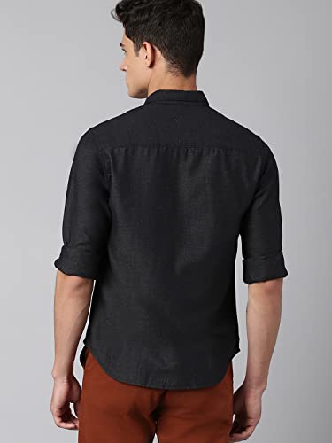 Image of Dennis Lingo Men's Slim Fit Solid Casual Shirt (Grey)