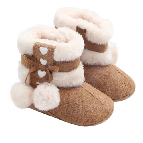 MUCKLILY Botas Navideñas Invierno Lazo Calientes de Algodón Zapatos para Bebés Fiestas de Navidad