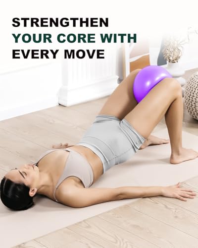 Trideer 9-Inch Pilates Exercise Ball for Yoga & Core Training, Small Stability Ball with Guide for Physical Therapy, Balance, Stretching, Gym and Home Use - Thumbnail 3