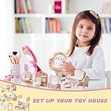 32 Pcs Doll House Furniture Set, Miniature 1:12 Scale Mini Dolls House Furniture with Kitchen, Dining Room, Living Room, Bedroom, Bathroom for Playhouse Toy - Image 4