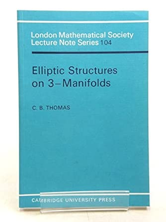 LMS: 104 Elliptic Struct 3 Manifold book cover