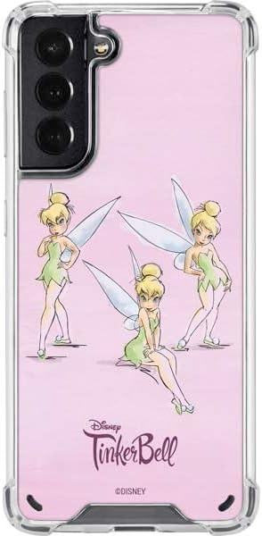 Skinit Clear Phone Case Compatible with Galaxy S21 5G - Officially Licensed Disney Tinker Bell Water Color Art Poses Design