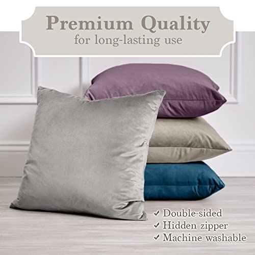 The Connecticut Home Company Velvet Throw Pillow Covers, Set Of 2, Soft Decorative Solid Pillowcases, Luxury Home Décor Accent Cushion Cases For Livingroom Couch, Bedroom, Sofa Bed, 12X20, Dusty Pink #TOP3