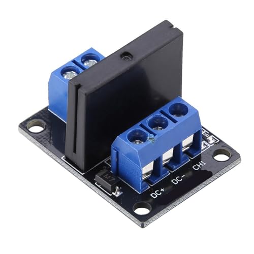 5/12V Solid State Relay Module 1-Channel 240VAC 2A – High Level Trigger for Industrial Control Systems, Quick Switching Anti-Interference Design(12V)