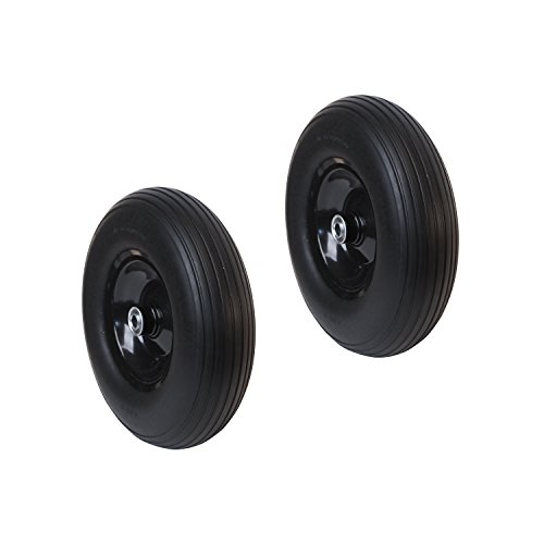 2WBNF13 Anti Flat Ribbed Replacement Wheel for Wheelbarrow 13 Inches No Flat Tire Black Lot of 2