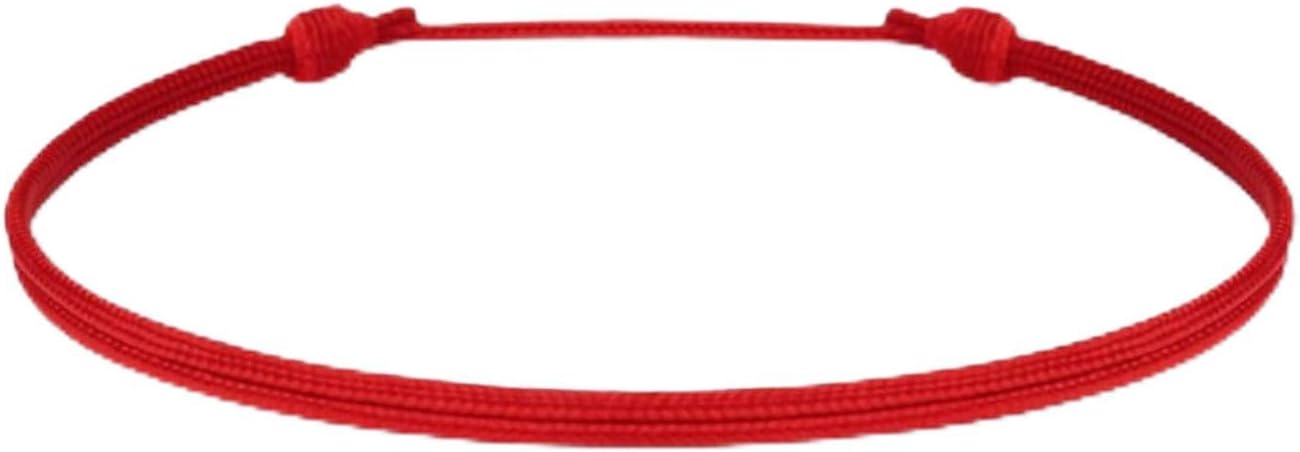 Thin Red Cord Bracelet - Waterproof Nylon Adjustable Surfer String Friendship Bracelet for Men, Women, Teens - Unisex Vegan Lightweight Summer Beach Accessories