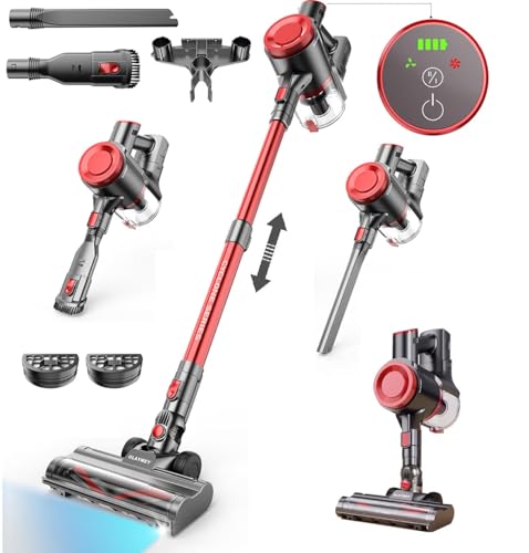 41oeFtE2jpL OLAYMEY Aspirapolvere Senza Fili Potente 200W, 1,5L Ricaricabile Scopa Elettrica Senza Fili, 40000Pa 50 Mins, Ultra Silenzioso Multitesta Scope Elettriche, Adatto per Casa Animali Auto Briciole