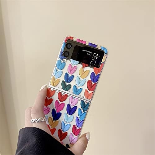 Daub Loving Heart Clear Hard PC Phone Case for Samsung Galaxy Z Flip 4 2022 5G Cover Folding Screen Fashion Women Cute Skin for Galaxy ZFlip4