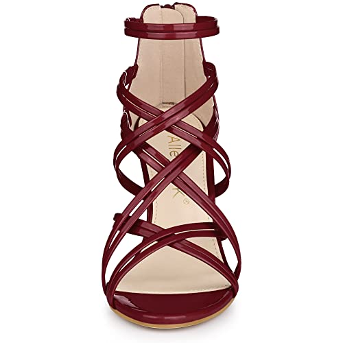 Allegra K Women's Open Toe Strappy Stiletto Heel Lace Up Sandals3