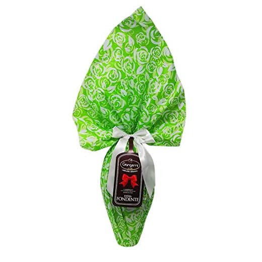 Gangemi - UOVO DI PASQUA - Artigianale - GR 500 CIOCCOLATO EXTRA FONDENTE CON SORPRESA IN FINITURA ARGENTATA MADE IN ITALY