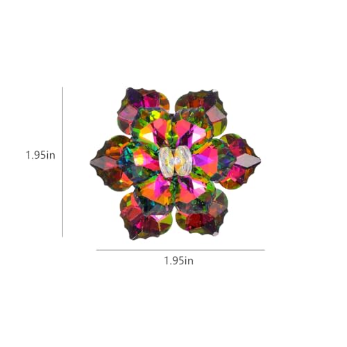 Image of Crystal Flower Brooch Pin for Women Dress Suit Bag Hat Broochs Pins Christmas Brooch Pin Wedding Party Birthday Dance Jewelry Accessories