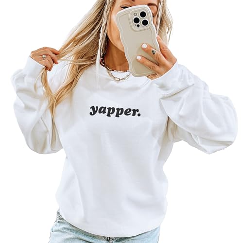 Minimalist Yapper Sweatshirt - Funny Trendy Meme Shirt - Sarcastic Extrovert Pullover - Unisex Graphic Crewneck Sweatshirt Military Green4