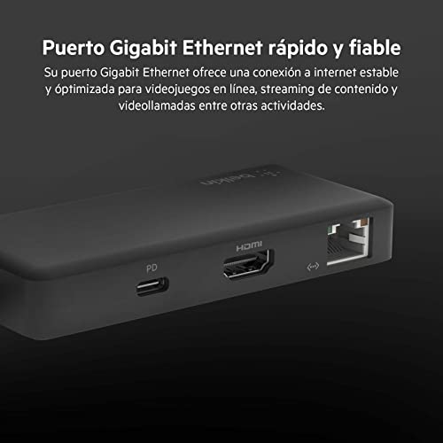 Hub Belkin Chromebook 5 en 1 adaptador USB-C HDMI 4K y puertos USB-A negro 6