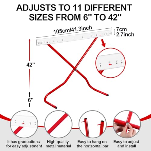 image for Seenelling 2 Pcs Adjustable Height Training Hurdle Red Track and Field