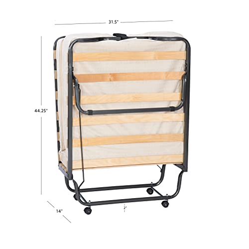 Linon Home Dcor Linon Memory Foam Luxor Folding Bed, Twin, Beige #TOP3