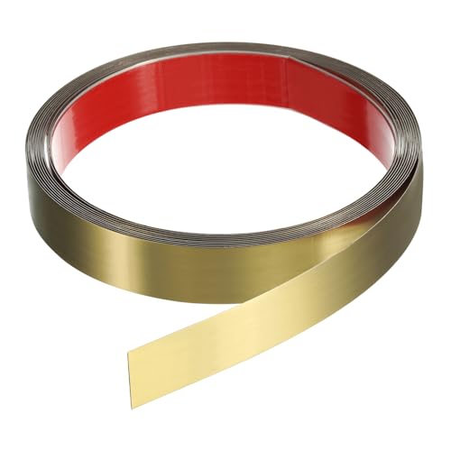 Moldura de acero inoxidable autoadhesiva dorada uxcell de 5 metros