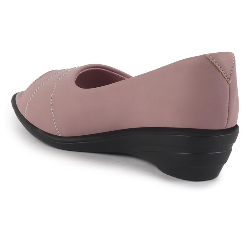 Image of FAUSTO Women Stylish Backless Casual Ballets | Low Heel Cut-Out Slip-On Ballerinas | Comfortable Walking Flats Sandals | Memory Cusion Insole