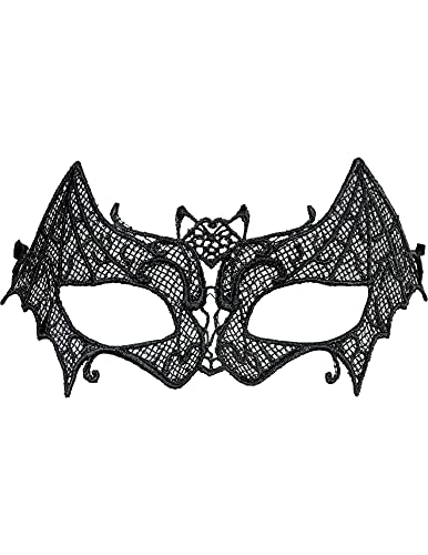 W WIDMANN MILANO Party Fashion 04741 - Augenmaske Fledermaus aus Spitze, Maskenball, Mottoparty, Karneval