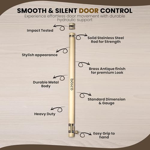 Image of BOSCO 4-Inch Antique Canning Style Tower Bolt | Aluminium Body with Stainless Steel Rod | Rust-Resistant Door & Window Tower Bolt with Screws | Heavy Duty Door Fitting (Antique Finish)