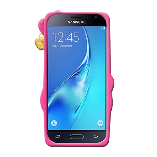 Image of Unirock Hello Kitty Back Case Cover for Samsung Galaxy J3| 3D Cute Hello Kitty Case |Soft Silicone Rubber Back Cover with Pendant Kitty Cover for Samsung Galaxy J3 (Pink)